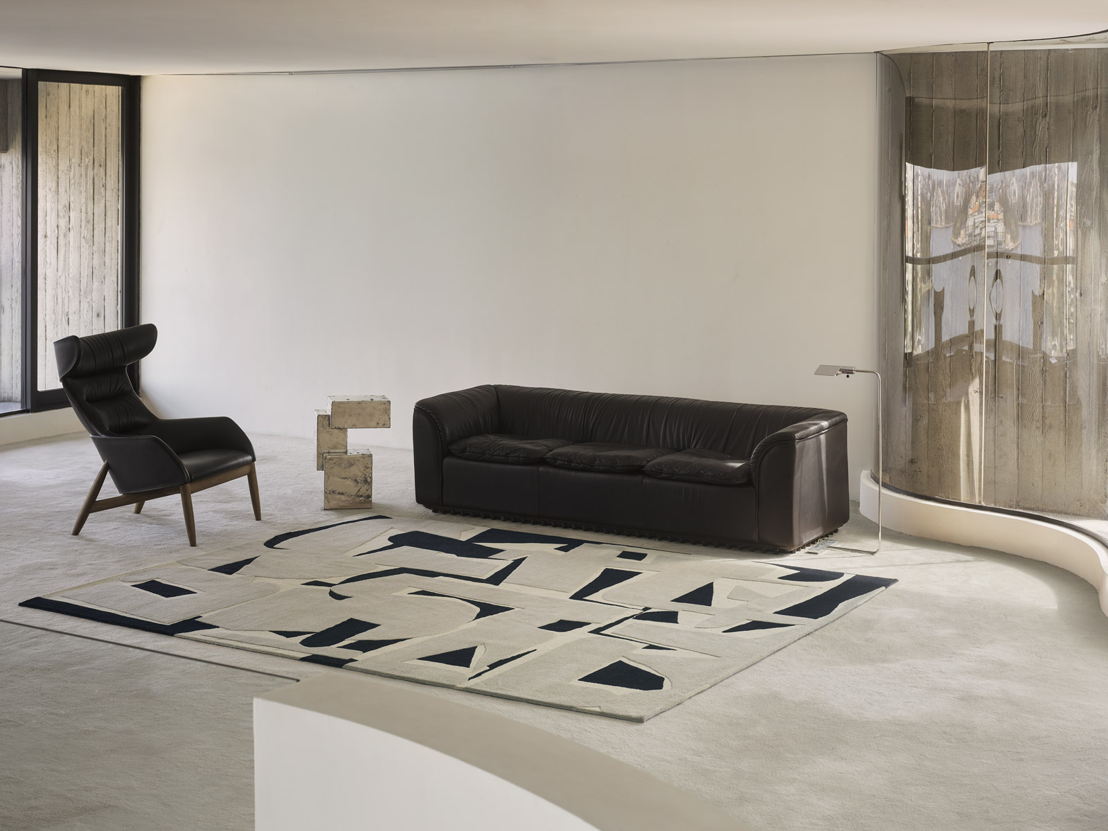 Terroso handknot rug by Greg Natale styled in a modern interior – luxury designer wool rug with earthy tones and textured pattern, perfect for contemporary Australian homes