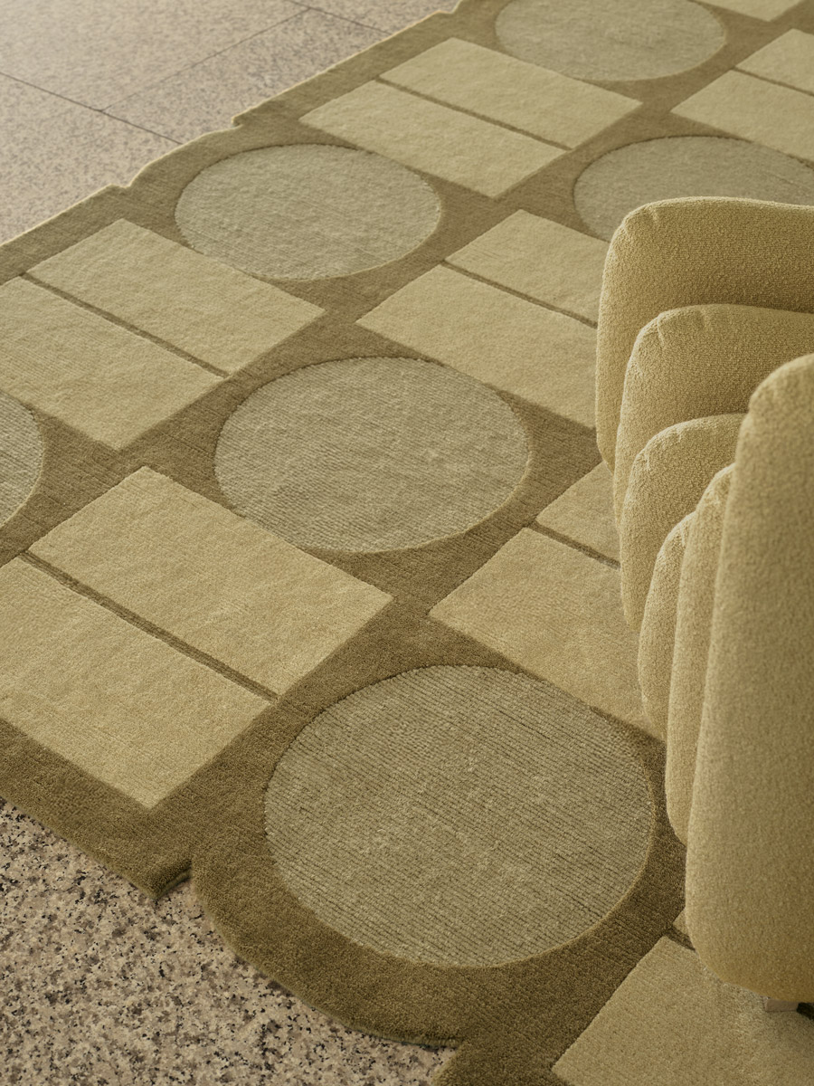 Vivo handknot rug by Greg Natale in a modern interior – designer rug with organic linear pattern, handknotted in wool for soft texture, depth, and artisanal quality