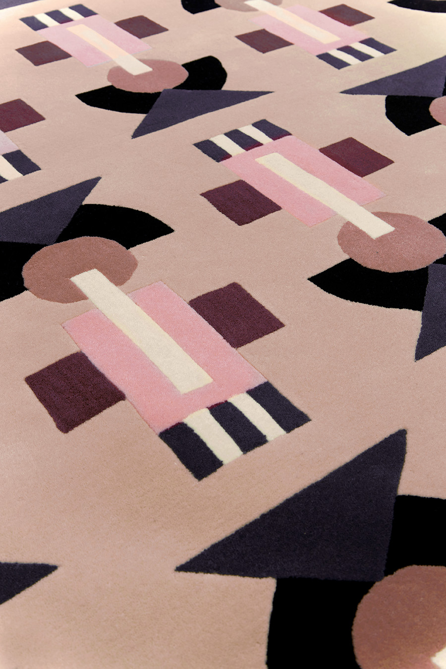 Close up of geometric Maja rug by Greg Natale