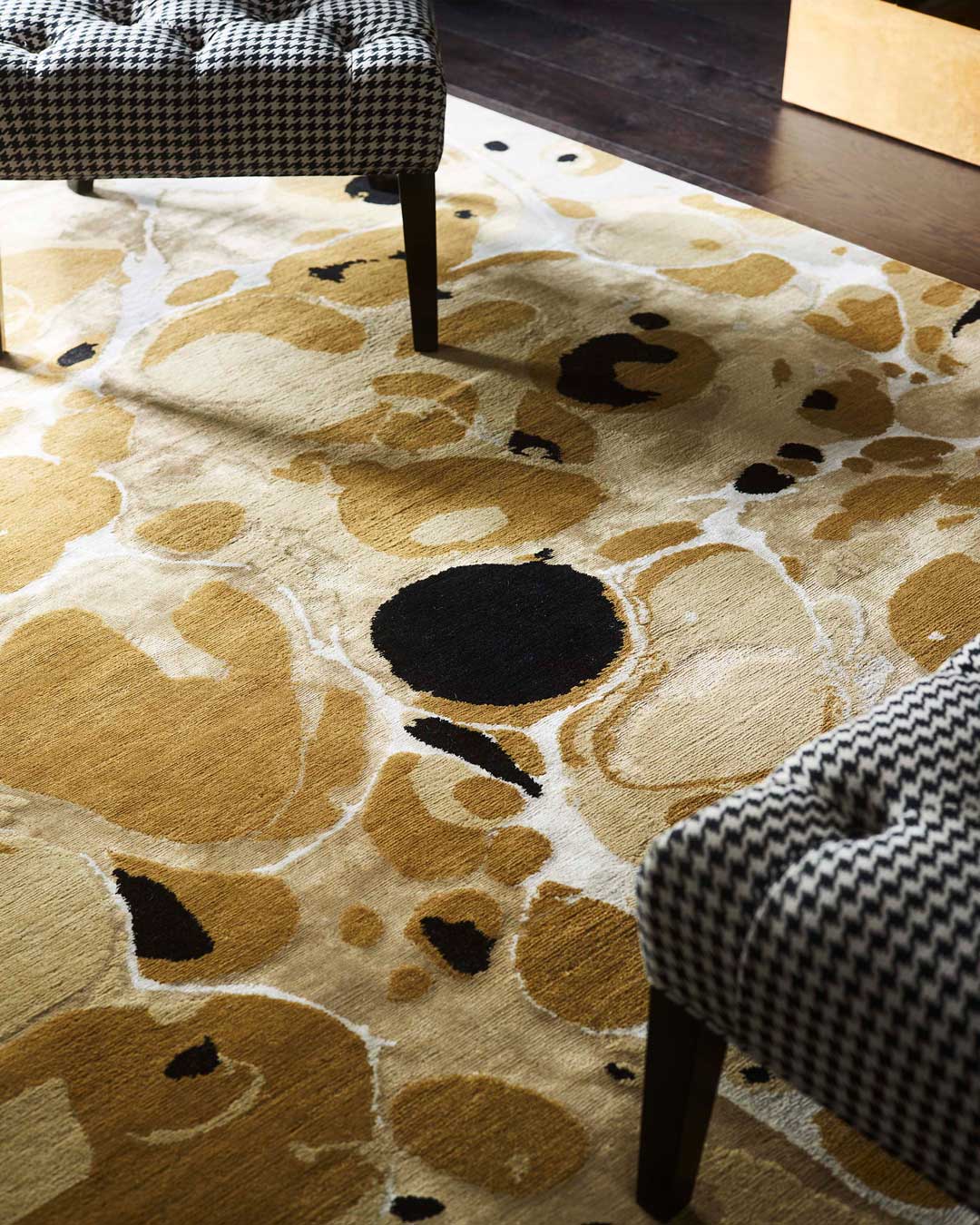 close up of ink rug by greg natale