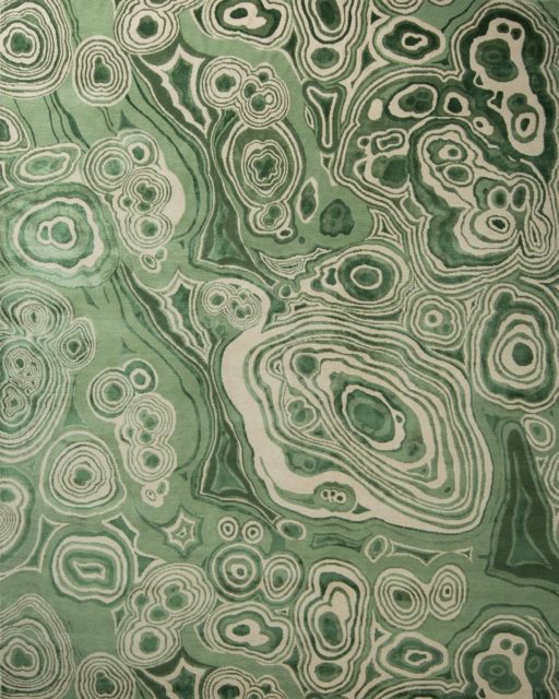 overhead of malachite rug by greg natale