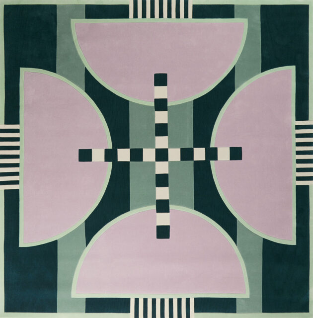 Overhead of geometric Nova rug by Greg Natale