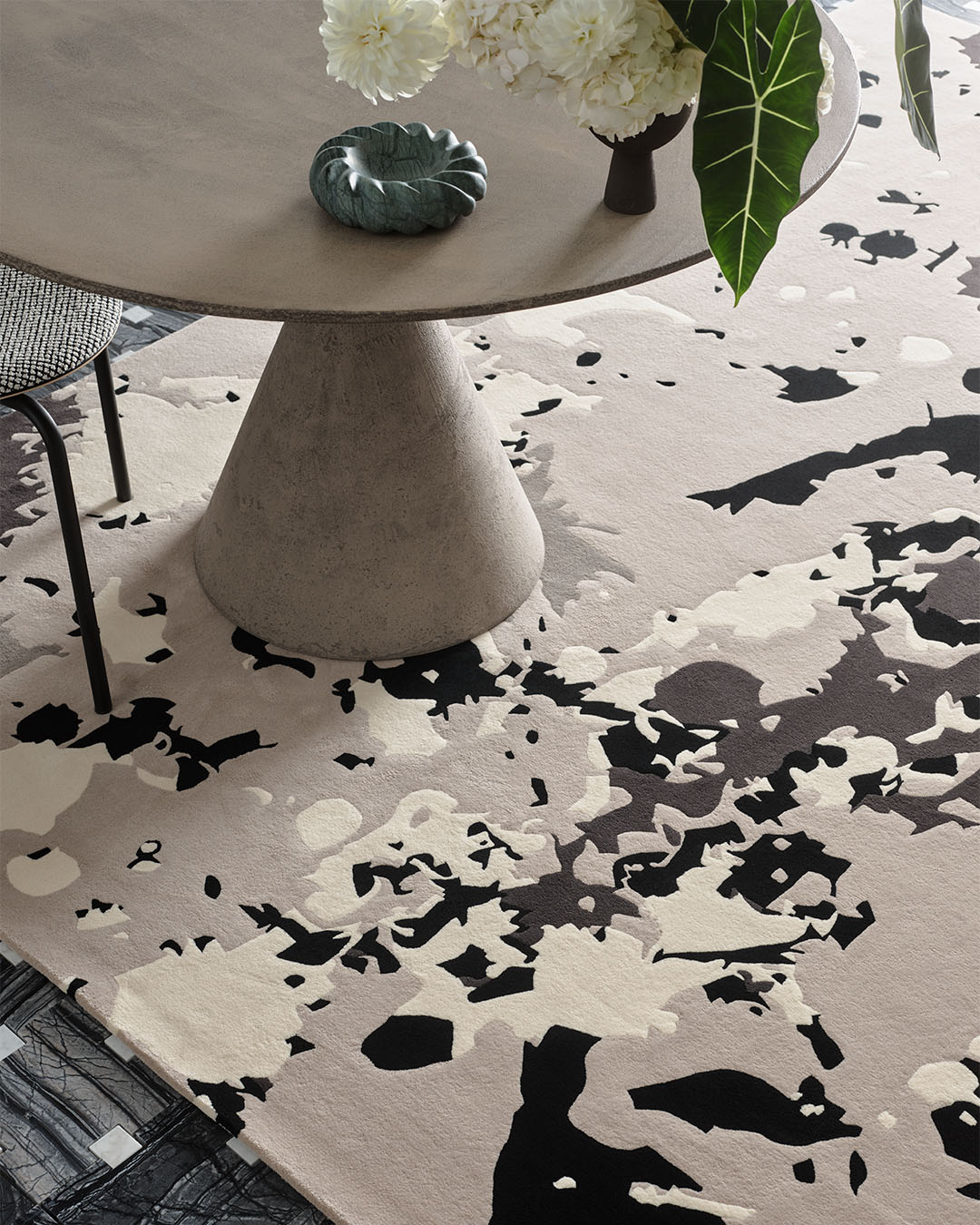Detailed of painterly Pollux rug by Greg Natale