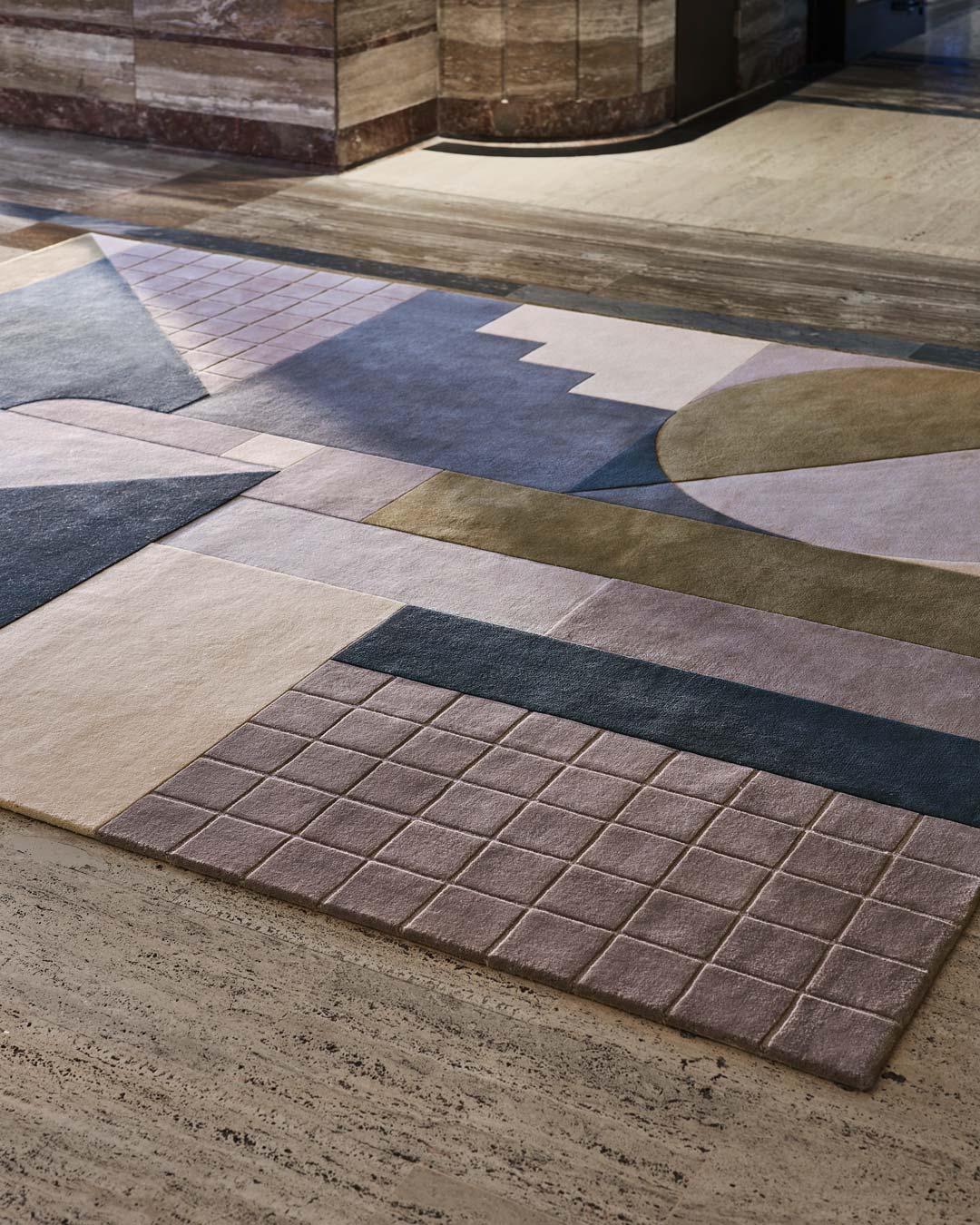 close up shot of rateau rug by greg natale