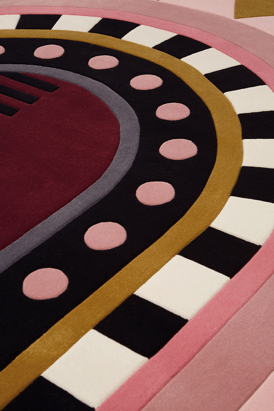 Close up of geometric Stella Diva rug by Greg Natale