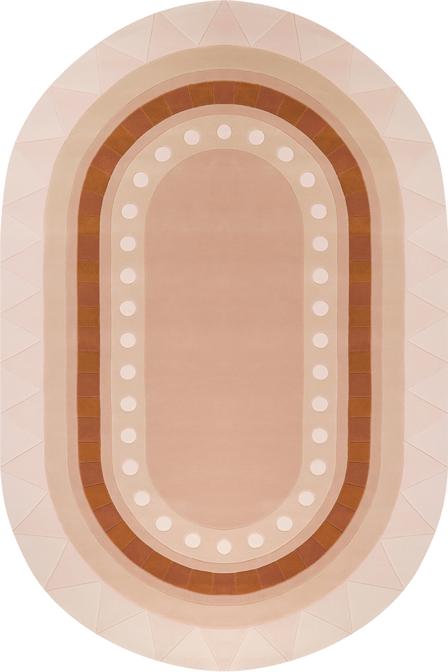 Overhead of geometric Stella rug by Greg Natale
