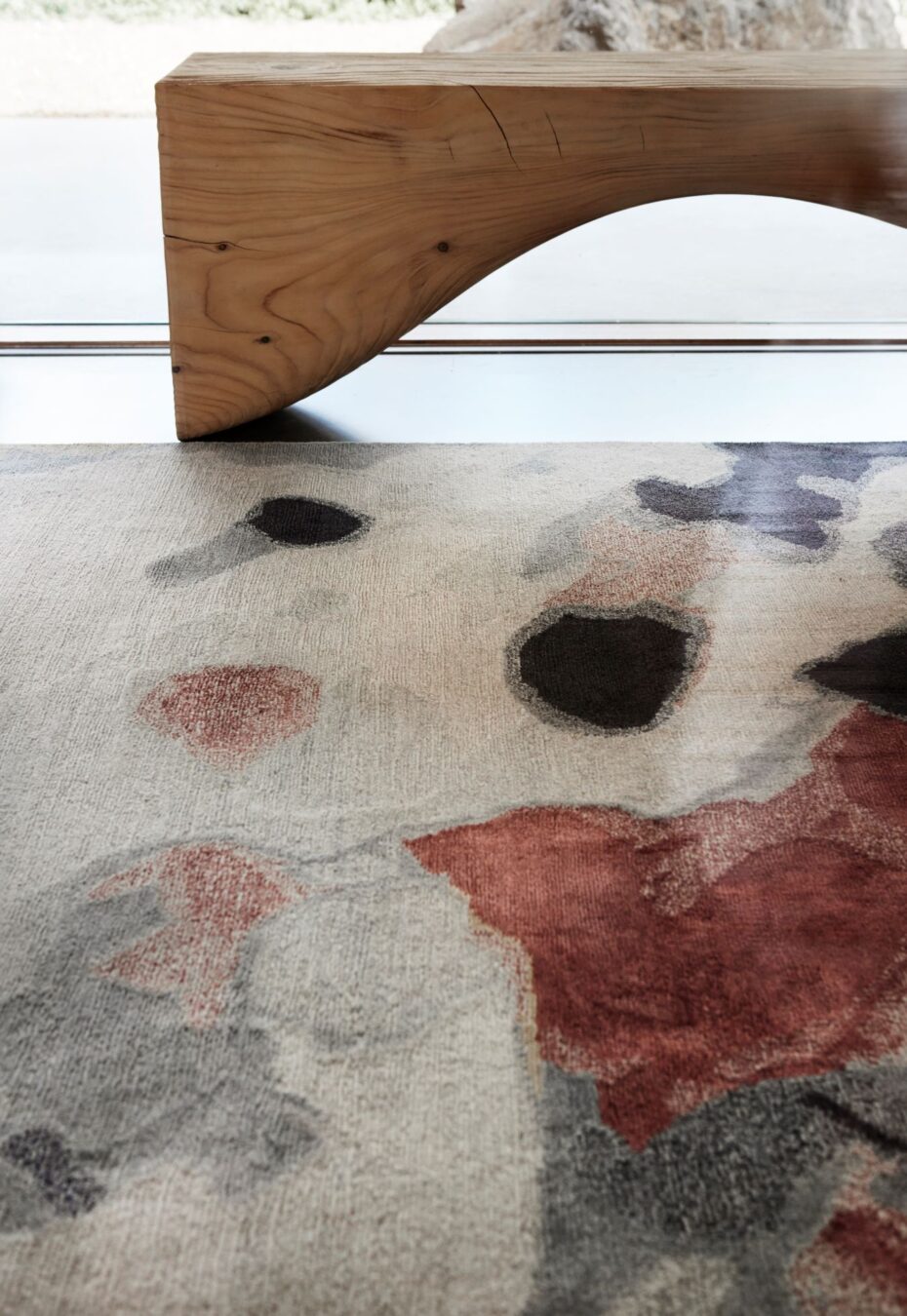 close up image of the petale rug designed by hare& Klein