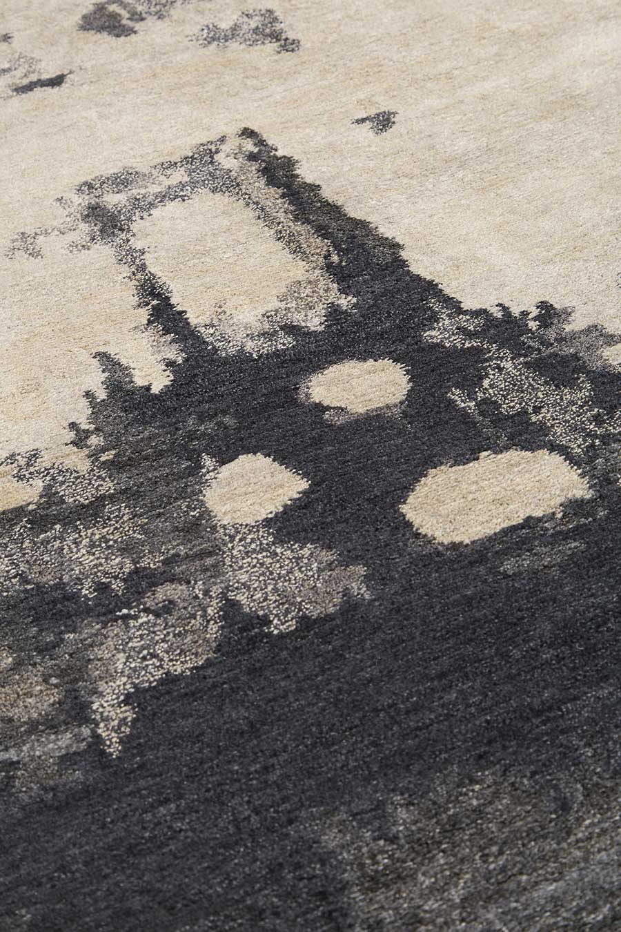 Detailed image of abstract Haze rug by Hare + Klein