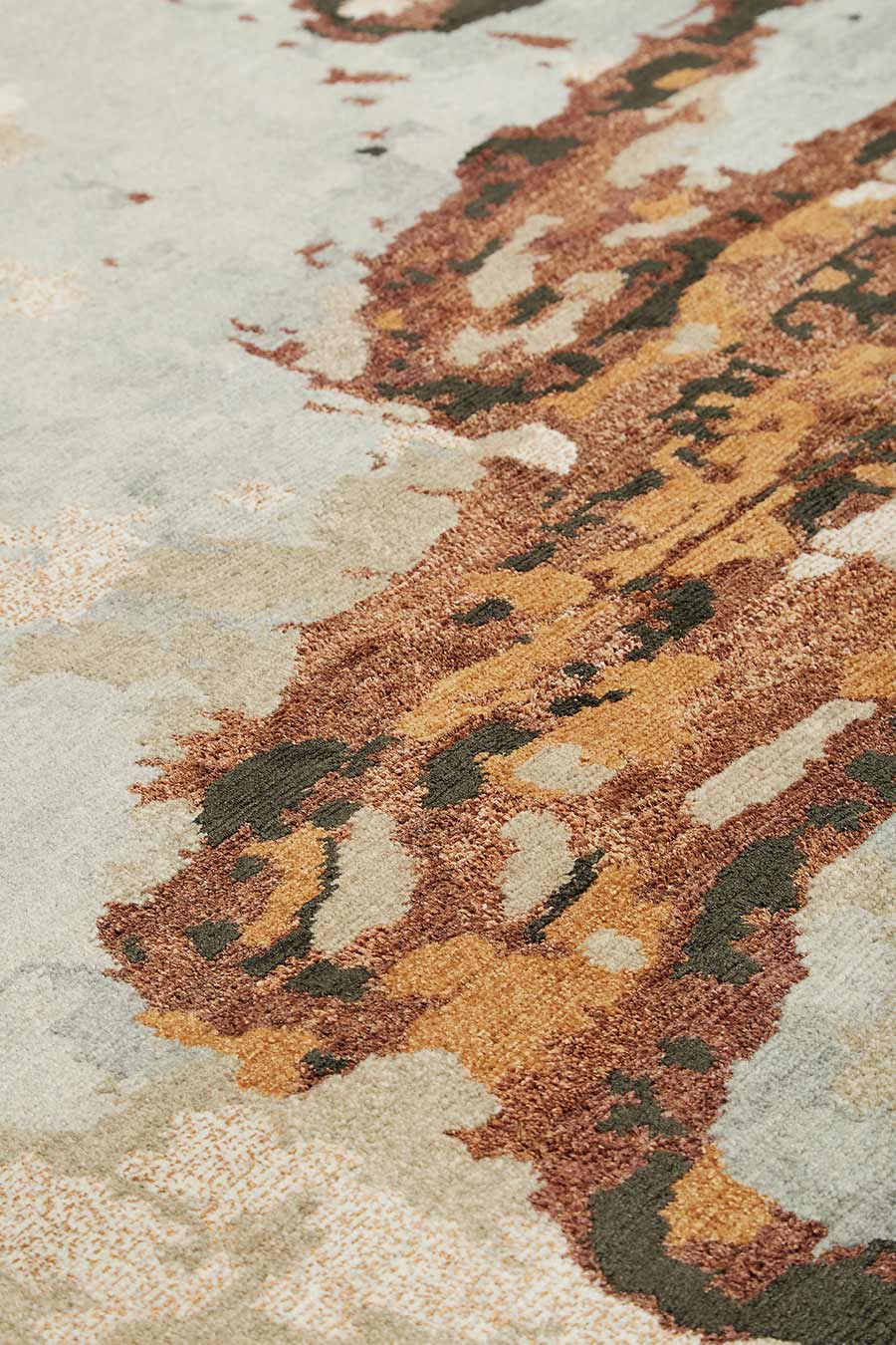 Detailed image of Scribble brown rug by Hare + Klein
