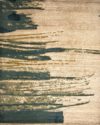 Overhead image of textural Swept handknot rug by Hare and Klein in green colour