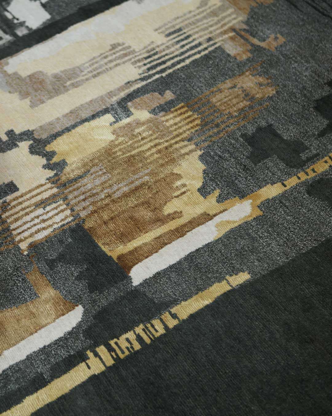 close up shot of unearthed rug by hare + klein