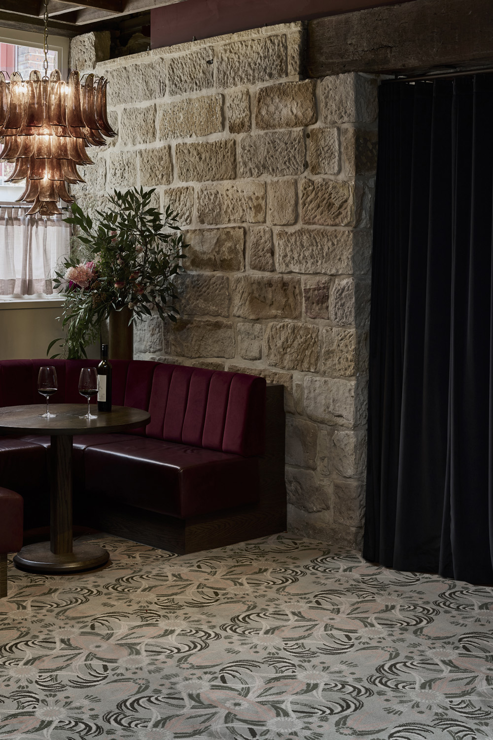 image of the Deco palm Beechwood Axminster carpet desgined by designer rugs
