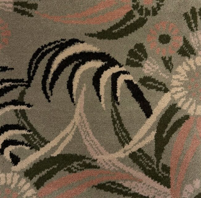 overhead image of the Deco Palm Beachwood axminister carpet designed by house of heras