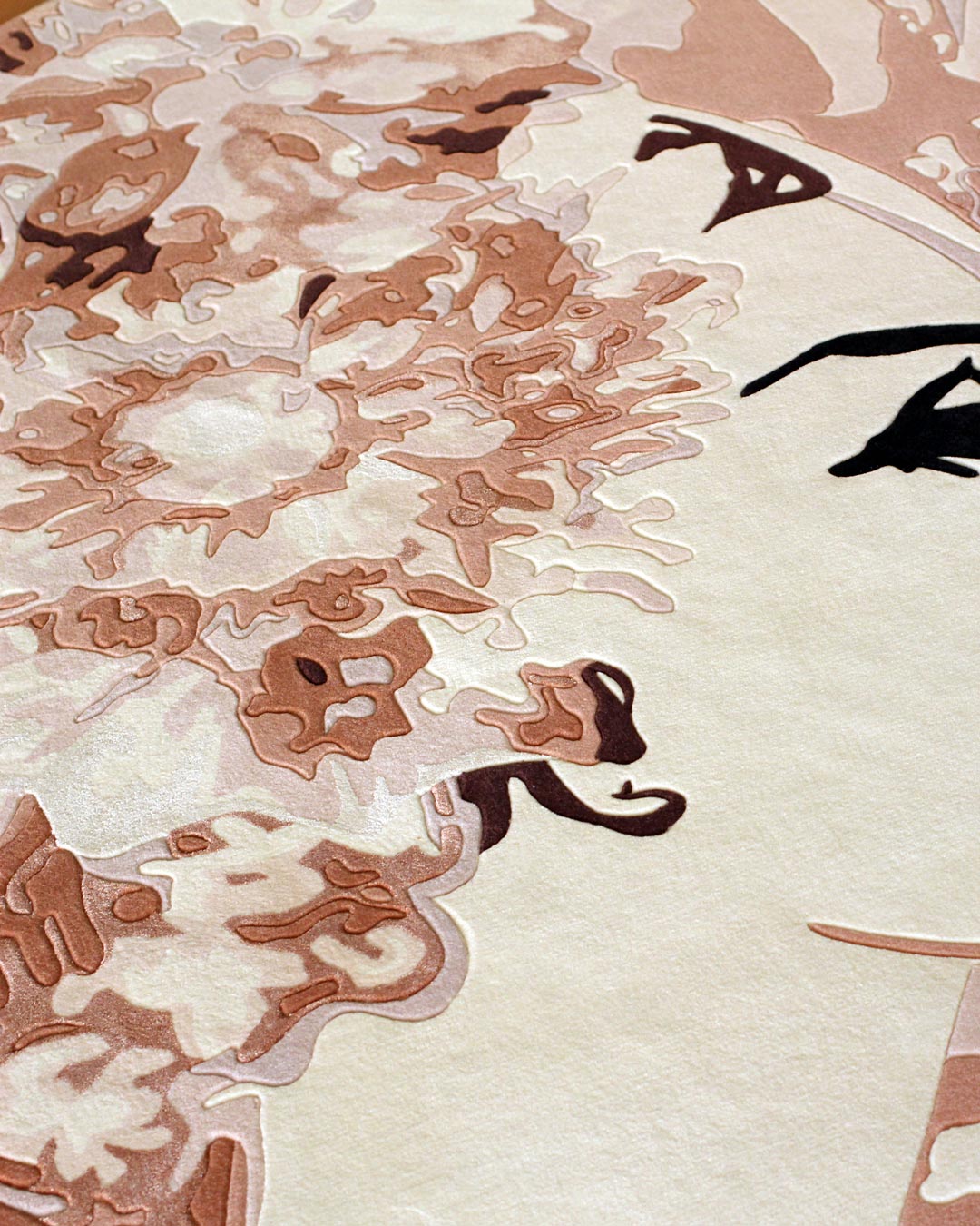 Detailed image of The Emperors Pearls rug by Megan Hess in pink colour