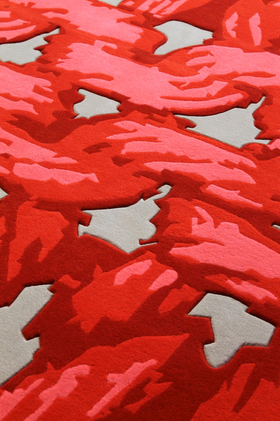 Detailed image of Purls of Wisdom rug in red colour