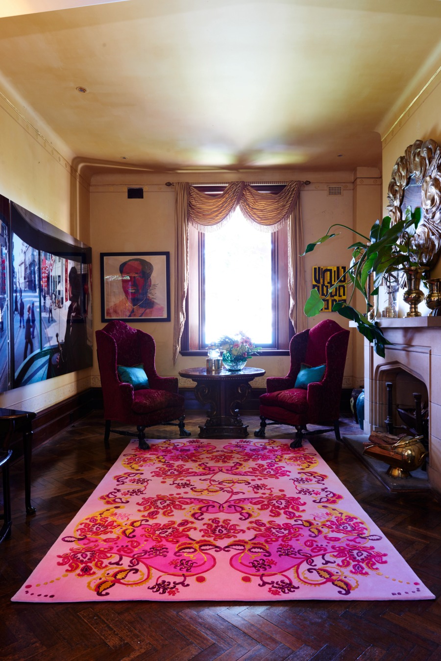 location image of floral Paisley Dream rug by Romance Was Born in pink colour