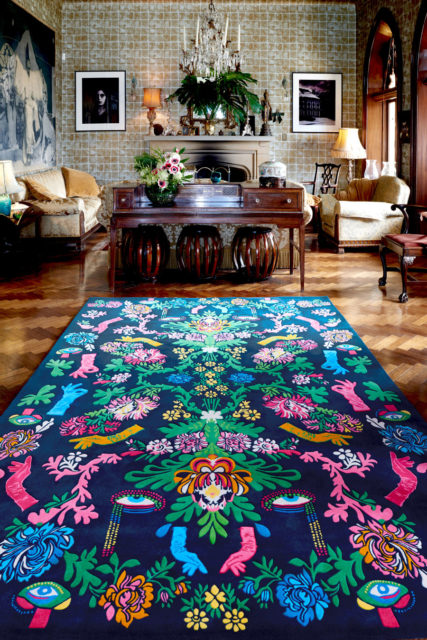 The Powder Room rug is a unique design inspired by 60s phsychadelia