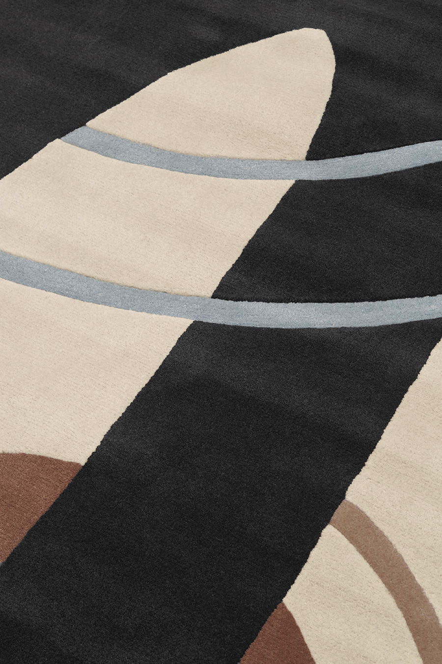 detailed image of abstract Unity rug in beige colour