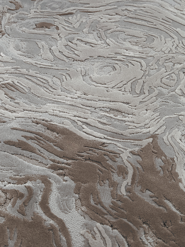 close up of the woodgrain rug designed by designer rugs