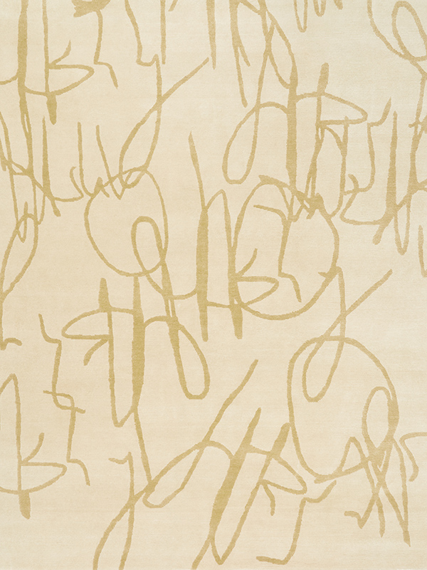 Overhead view of Seymour rug in beige