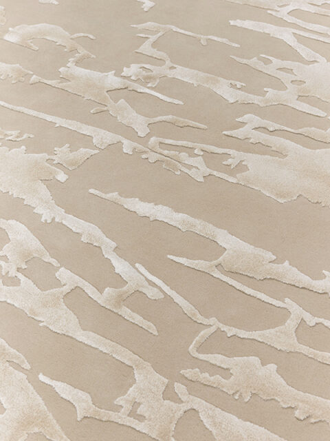 close up image of the Rockface wheat designed by designer rugs studio