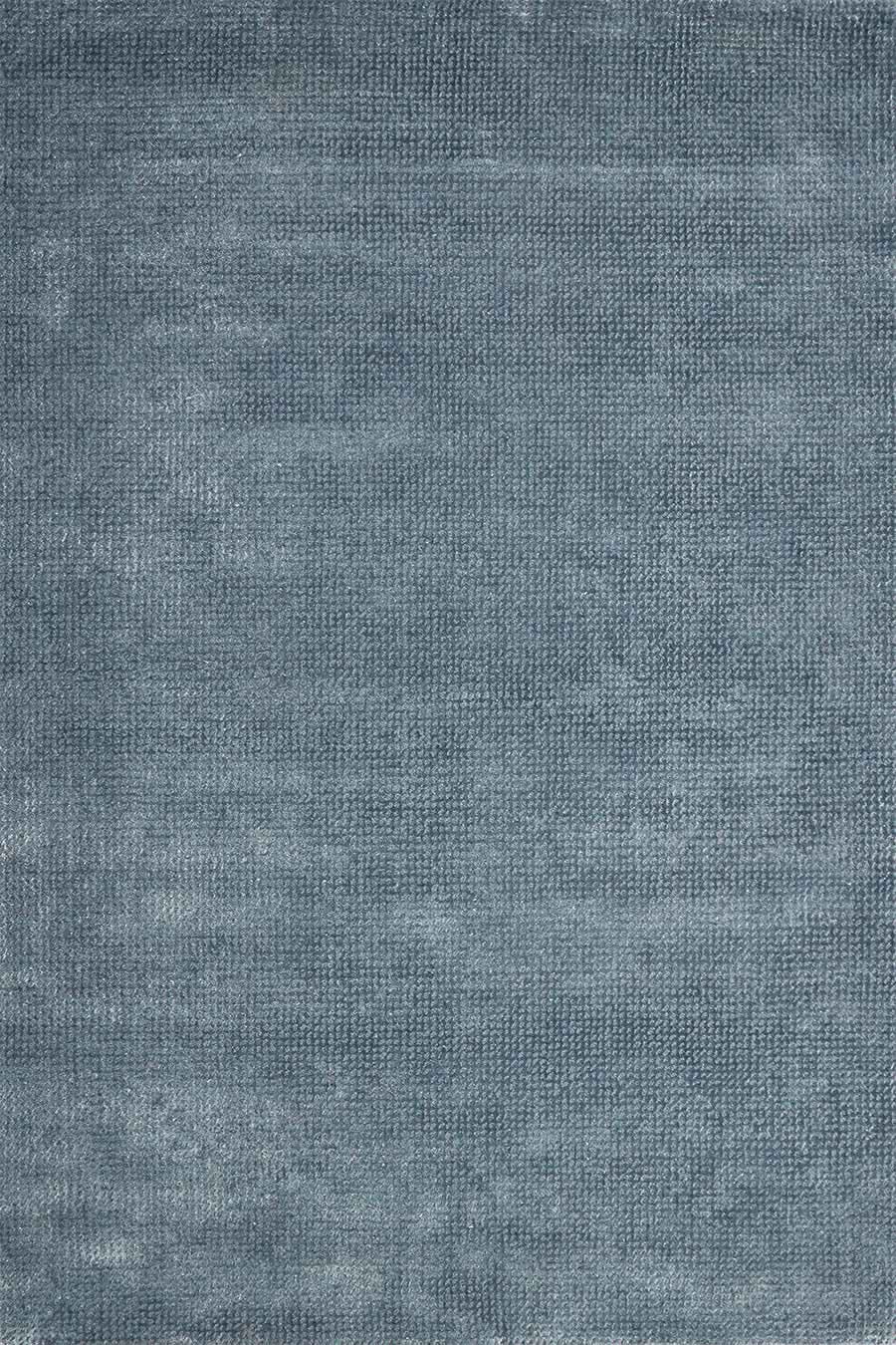 Overhead view of textured Nickel rug in denim colour