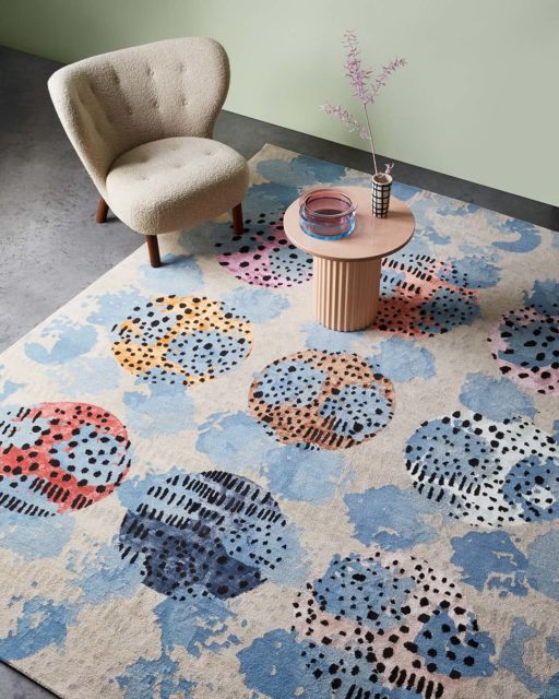 Crawford blue handmade rug