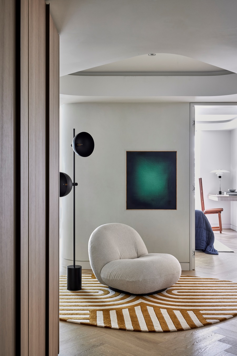 Image of the shaped Walter rug designed by Designer Rugs Studio
