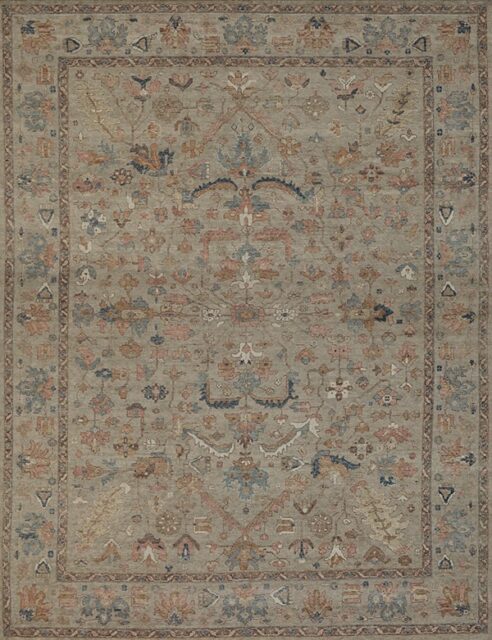image of the jomana olive handknot rug