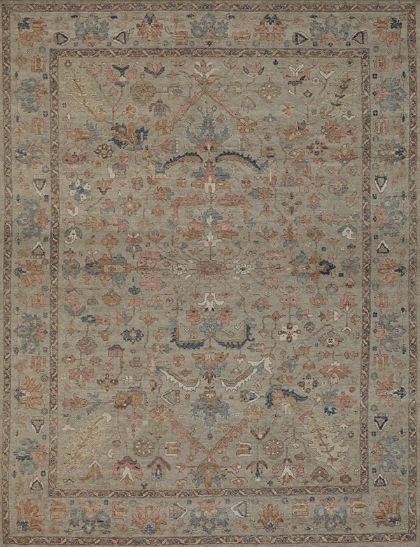 image of the jomana olive handknot rug