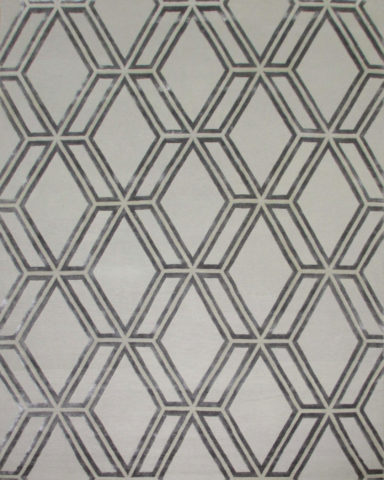 Overhead image of geometric Adesive rug in grey