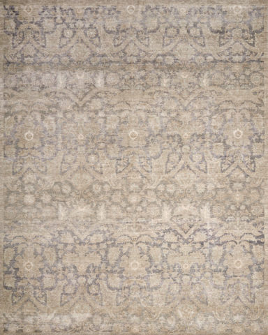 Overhead image of traditional Aphrodite rug in brown colour