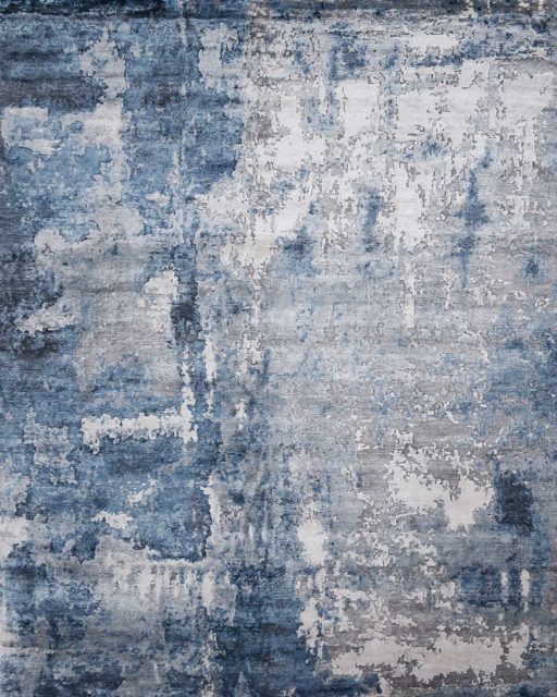 Overhead view of Clarisse rug in blue colour