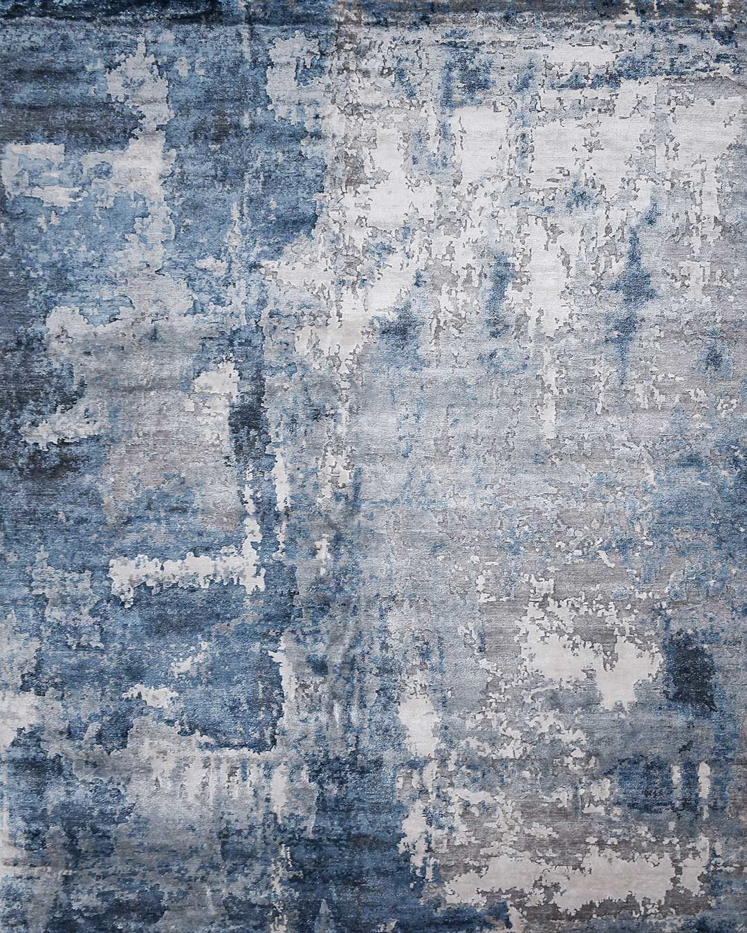 Overhead view of Clarisse rug in blue colour