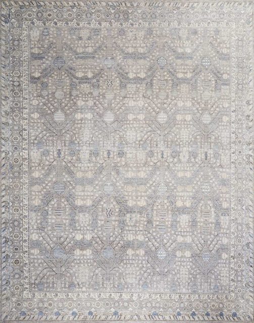 Overhead image of traditional grey Cordoba rug