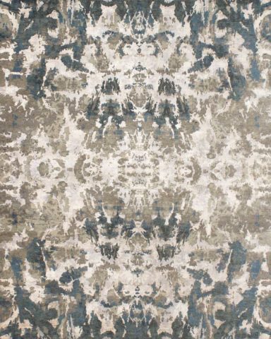 Overhead image of classic Dancers rug in beige colour