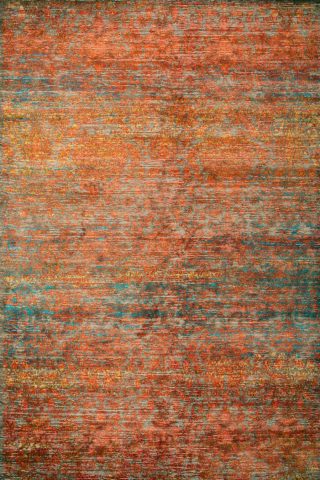 Product image of distressed Malabar rug in orange colour