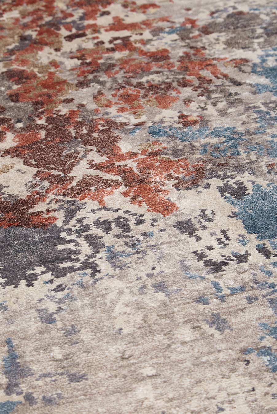 Detailed image of distressed Malaga rug