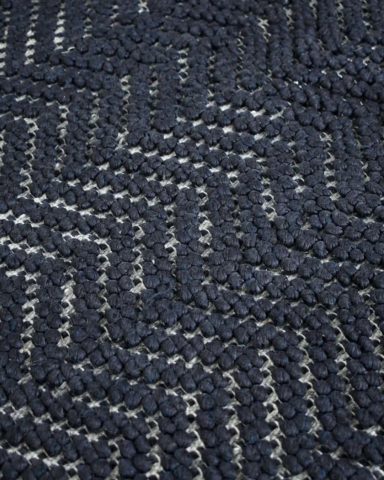 Close up image of zig zag Calebl rug in charcoal colour