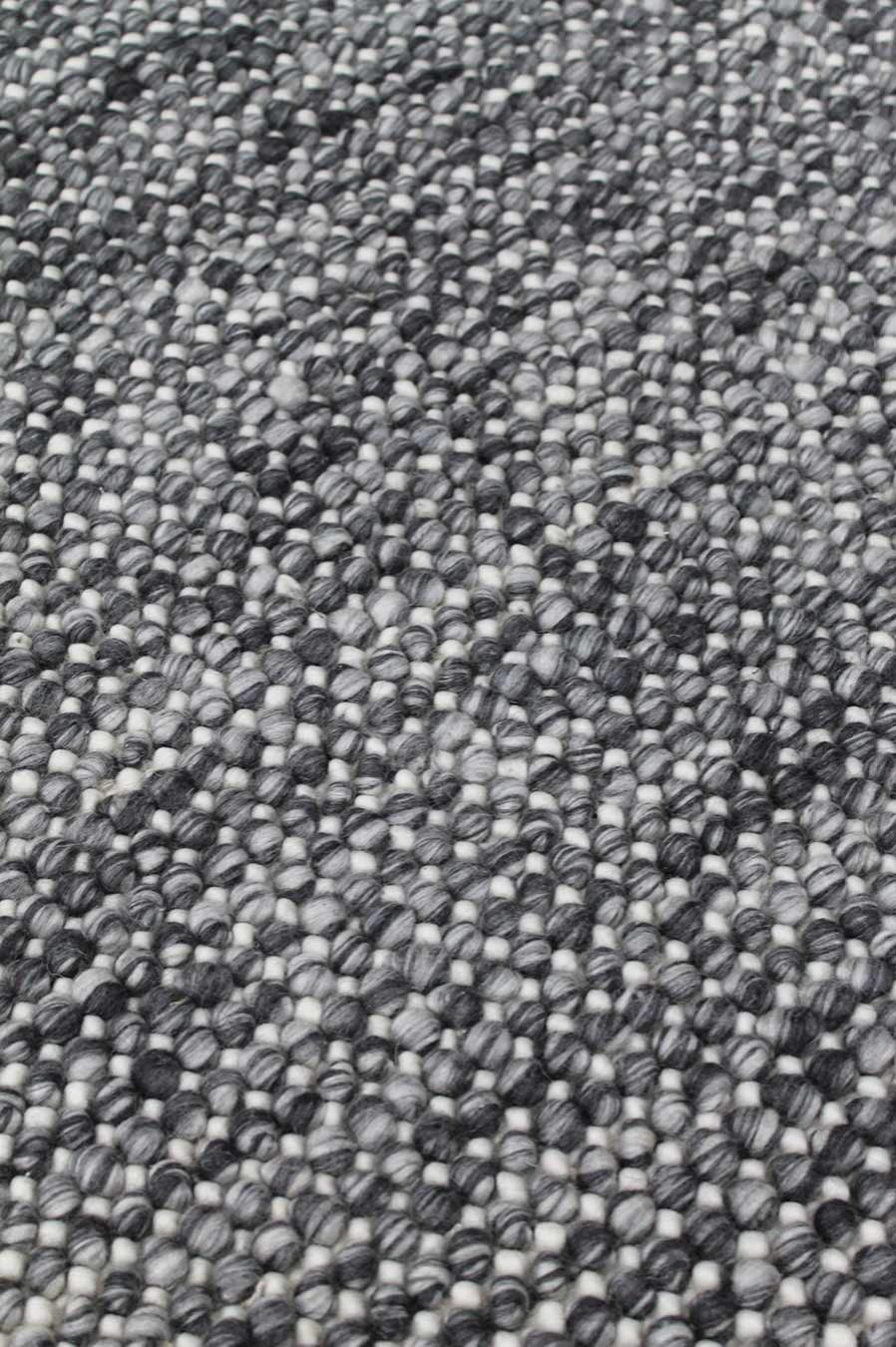 Close up view of textured Marble rug in dark grey colour