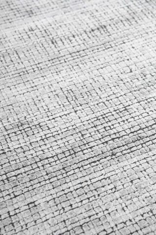 Detailed view of textured Molten rug in silver colour