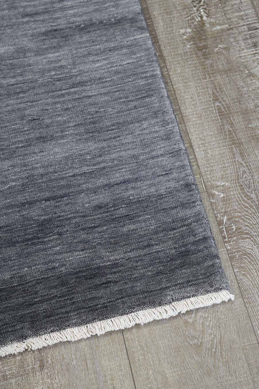 Close up view of textured Zen rug in grey colour