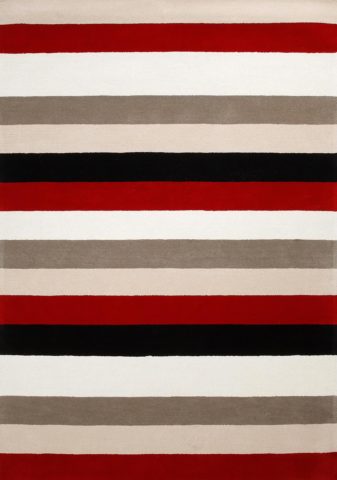Chicago Stripe rug in red overhead image