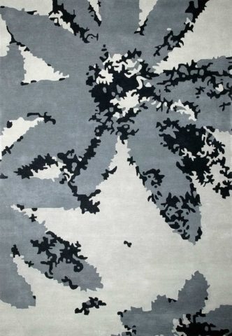 Digi Bloom rug in dark night colour overhead image
