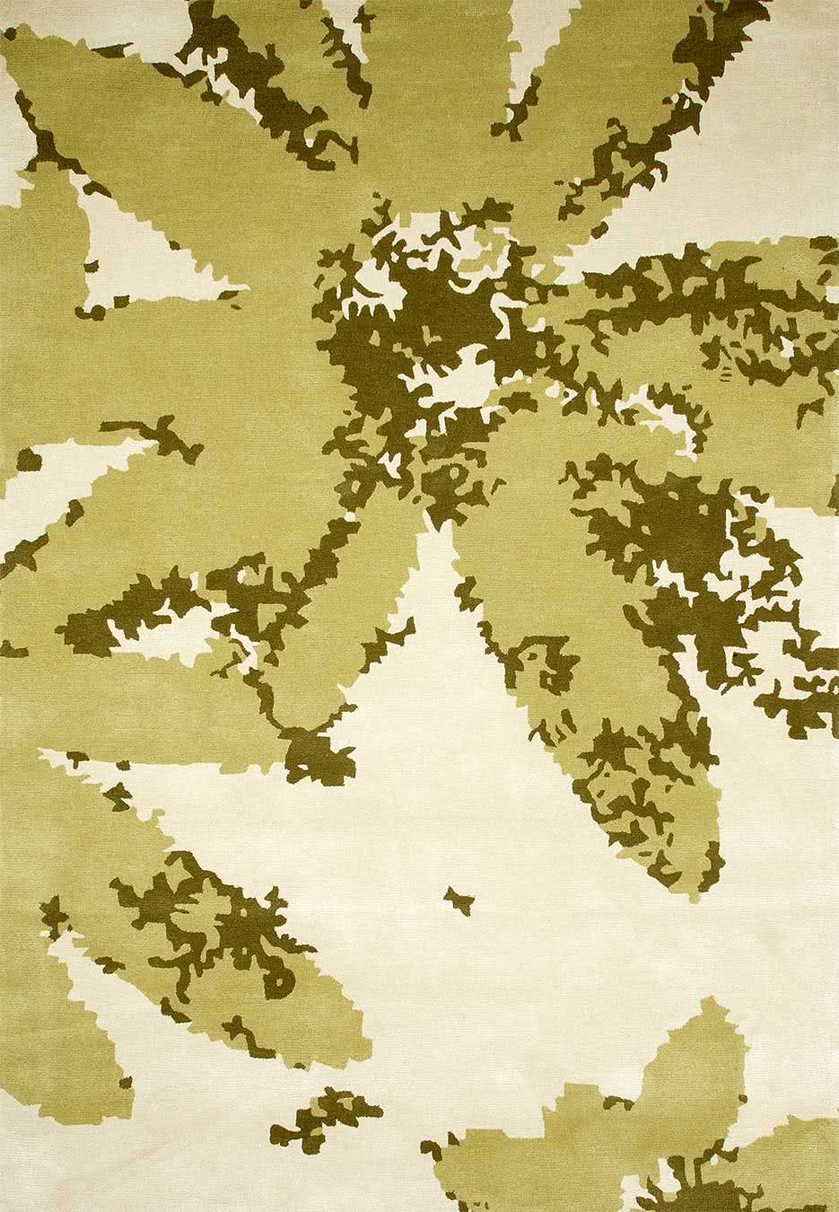 Digi Bloom rug in Moss colour overhead image