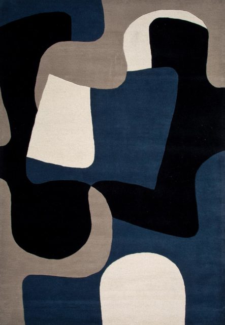 Jigsaw rug in Storm colourway overhead image