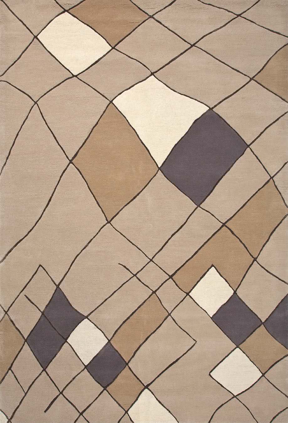 Kandira rug in sandstone colourway overhead image