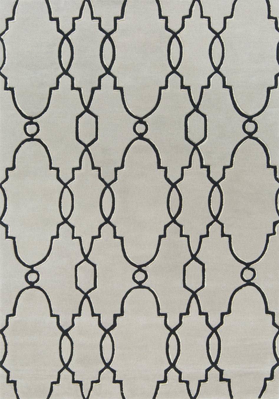 Samsun rug in silver colourway overhead image