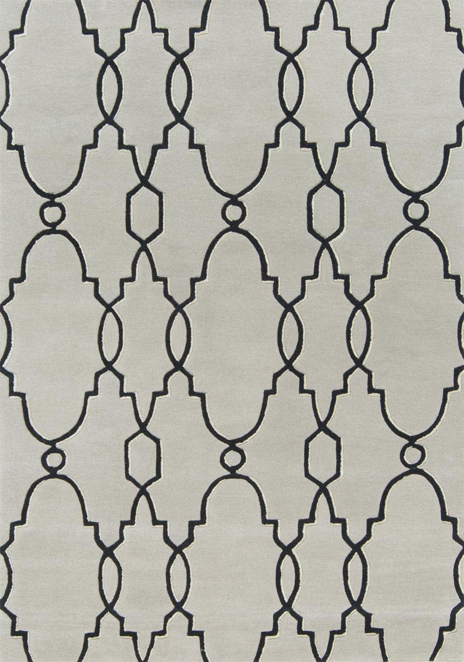 Samsun rug in silver colourway overhead image