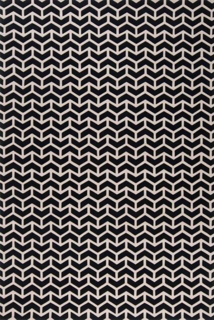 Detailed view of modern, geometrically patterned Archery rug in charcoal